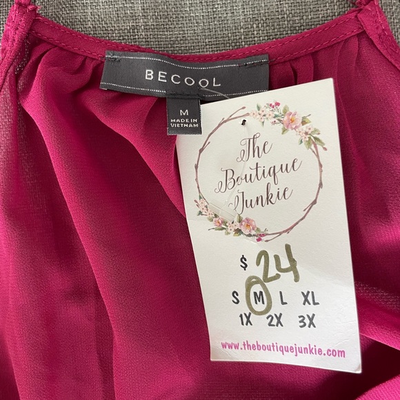 SOLD Pink Strappy Top - Picture 3 of 4